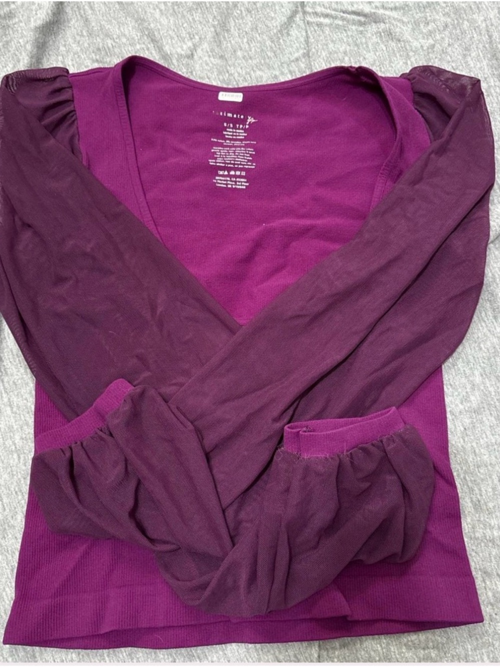 Free People Plum Purple Long Sleeve Layered Top